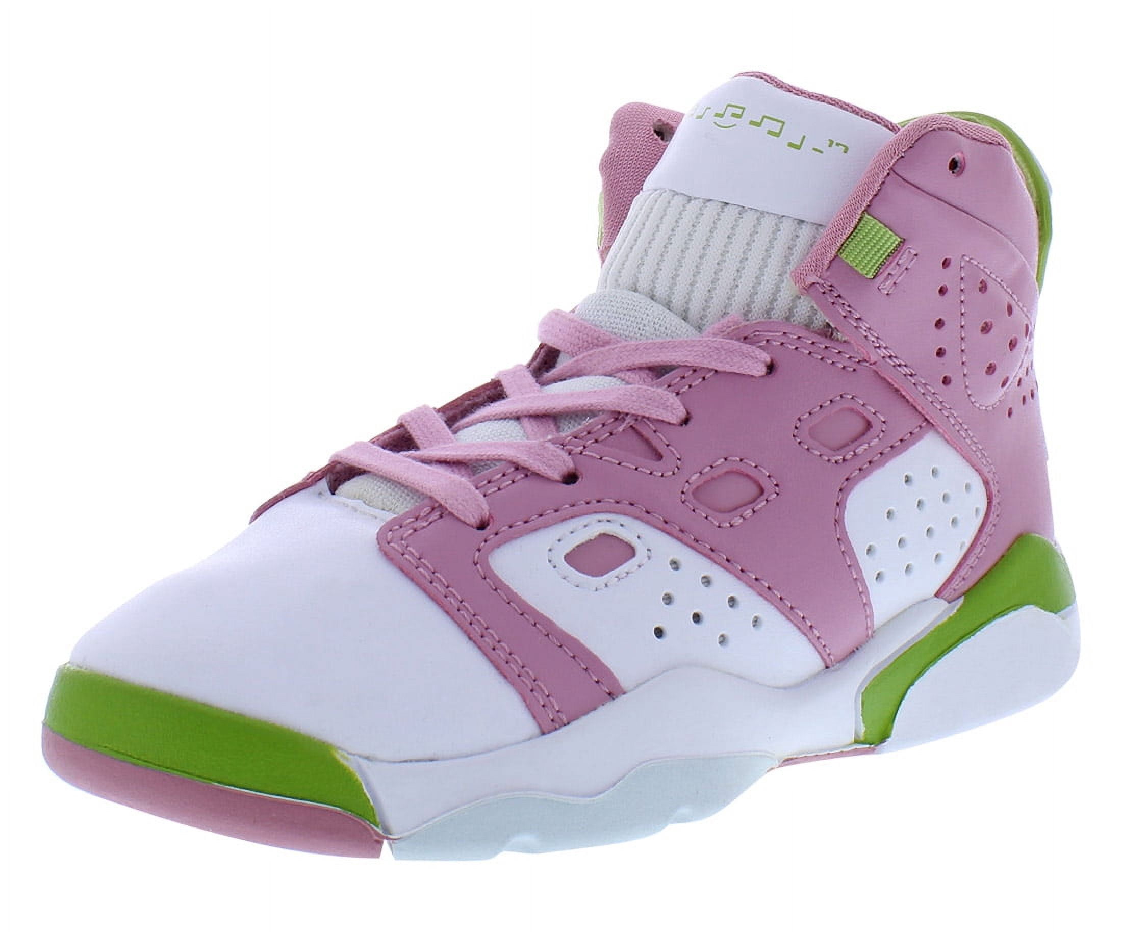 Nike Jordan 6-17-23 PS Girls Shoes Size 11, Color: Pink/White/Green