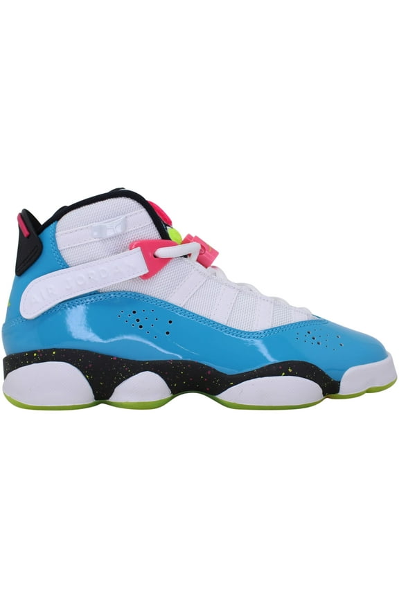 Jordan 6 Rings White/Blue Fury-Cyber CK0031-100 Grade-School Size 4Y Medium