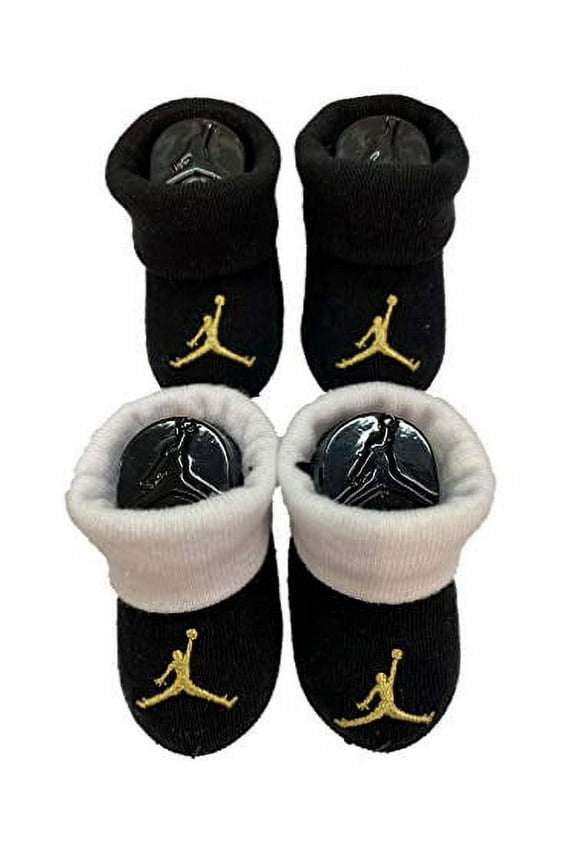 Jordan Baby Booties Socks 2 Pack (Baseball Black/White/Red, 0-6 Months)