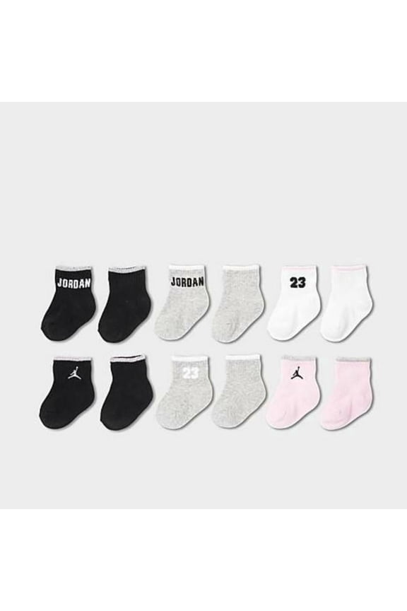 Nike Jordan Baby Girls Legacy Lighweight Ankle Socks 6 Pack 12-24 Months