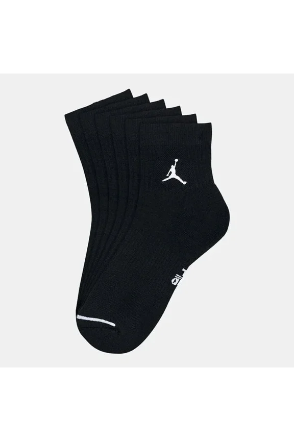 Nike Jordan Everyday Ankle Socks (3 Pairs) Adult DX9655-010 (BLACK/WHI), Size S