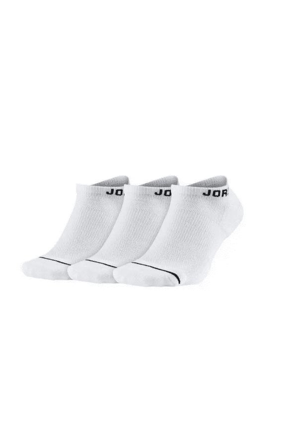Jordan Everyday No Show 3 Pack Socks DX9656 100 Dri-Fit White SZ Men 6-8