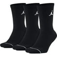 thumbnail image 1 of Nike Jordan Jumpman Dri-Fit Crew Socks Black 3 Pair SX5545-013 - Small, 1 of 2