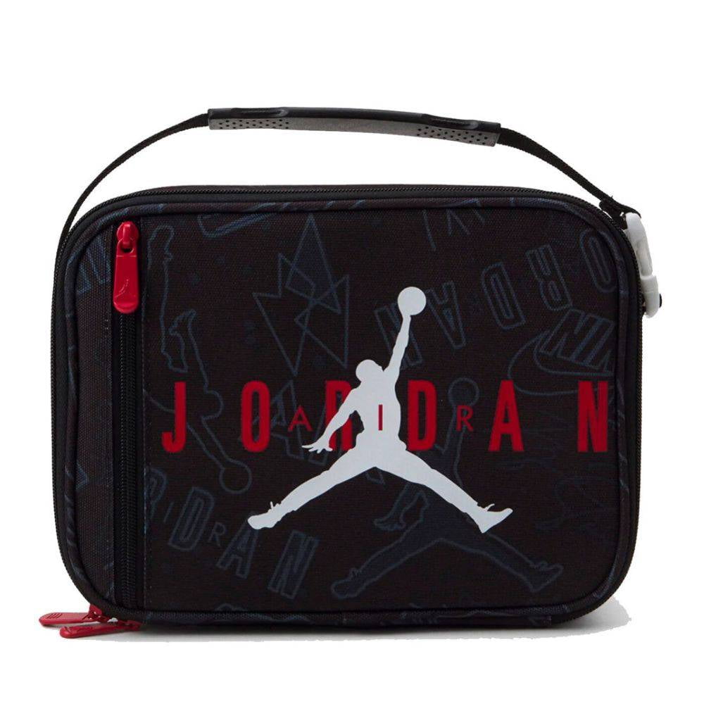 Nike Jordan Jumpman Lunch Tote Lunch Bag Black Grey Red 9A0542 KR5 Size 3L (7.5"H x 10"L x 3"D)