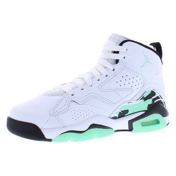 Nike Jordan MVP Leather GS Boys Shoes Size 6, Color: White/Green Glow/Black