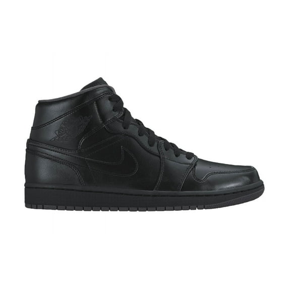 Nike Jordan Men's Air Jordan 1 Mid Black/Black/Dark Grey Basketball Shoes
