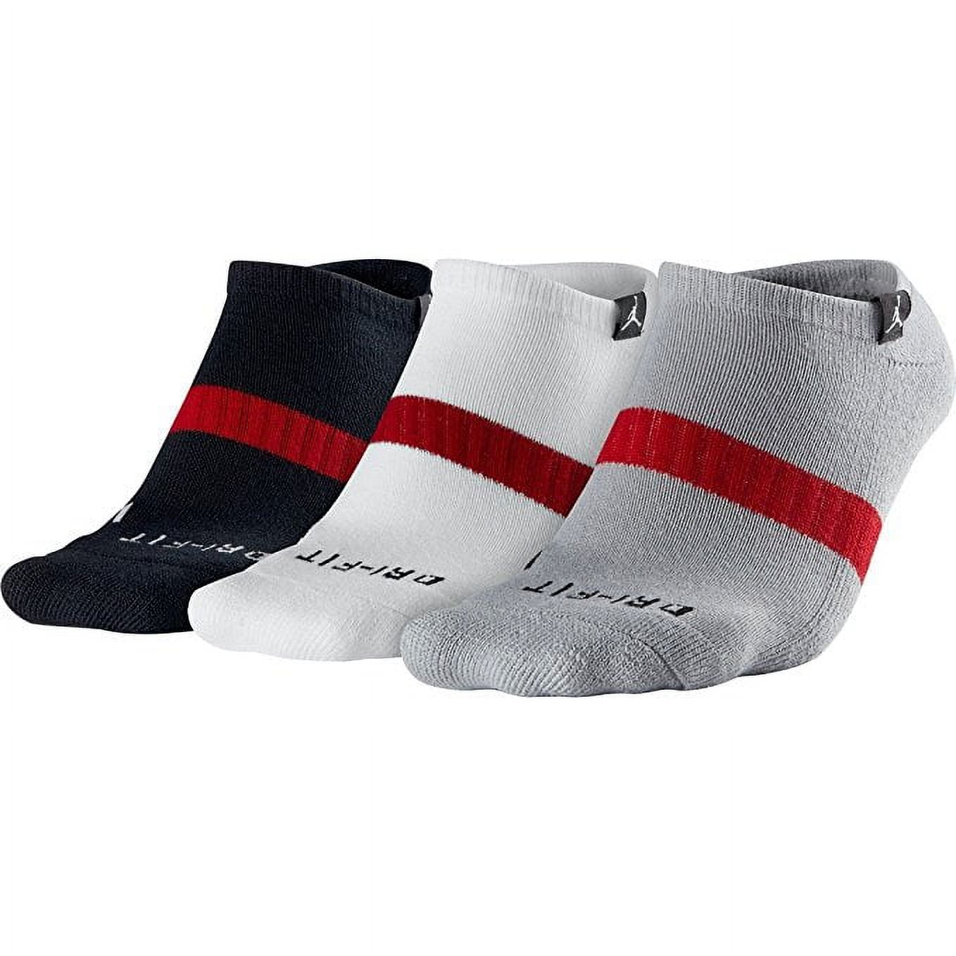 Nike Jordan Men's Low Cut Drifit Socks (White/Black/Grey)