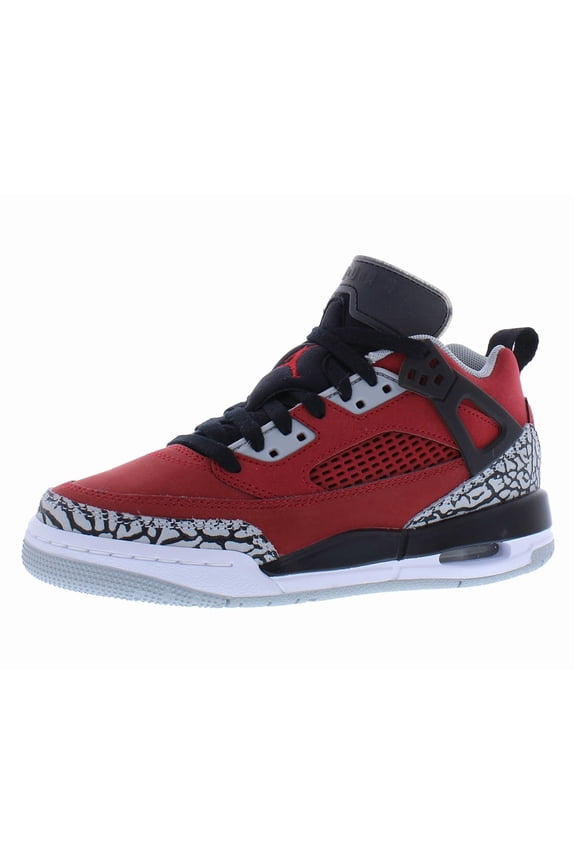 Jordan Spizike Low GS Boys Shoes Size 4, Color: Gym Red/Black/Wolf Grey