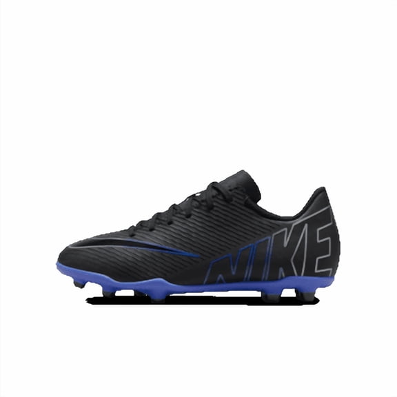 Nike Jr. Mercurial Vapor 15 Club Little/Big Kids' Multi-Ground Low-Top Soccer Cleats Color: Black/Hyper Royal/Chrome Size: 4Y