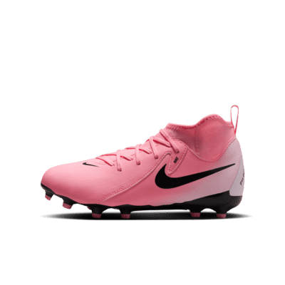 Nike Jr. Phantom Luna 2 Academy Little/Big Kids' MG Soccer Cleats Color: Sunset Pulse/Black Size: 1Y