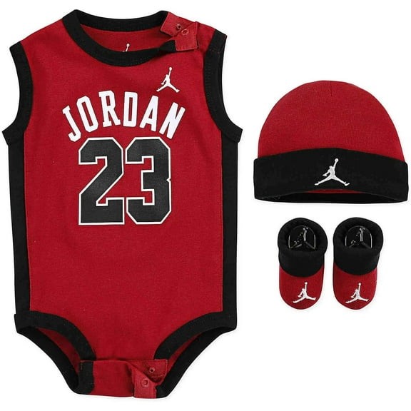 Nike Jumpman Air 23 3 Piece Baby Boys Clothing Set Size 0-6M, Color: Red/Black/White