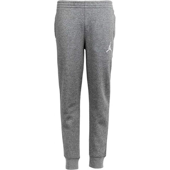 Nike Jumpman Boy's Tapered Logo Fleece Joggers Heather Grey, Medium