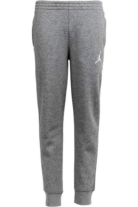 Jumpman Boy's Tapered Logo Fleece Joggers Heather Grey, Medium