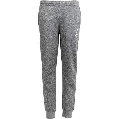 Nike Jumpman Boy's Tapered Logo Fleece Joggers; Heather Grey Small