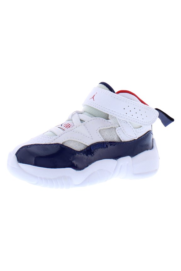 Jumpman Two Trey Leather Infant/Toddler Shoes Size 8, Color: White/Navy/University Red