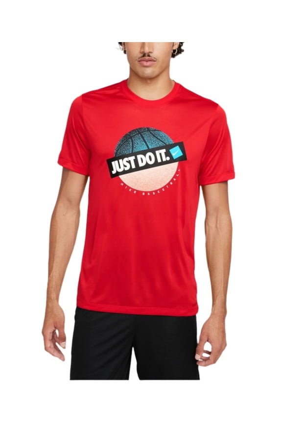 Just Do It - Basketball Shirt - Mens Graphic Red Dri-Fit T-Shirt X-Large