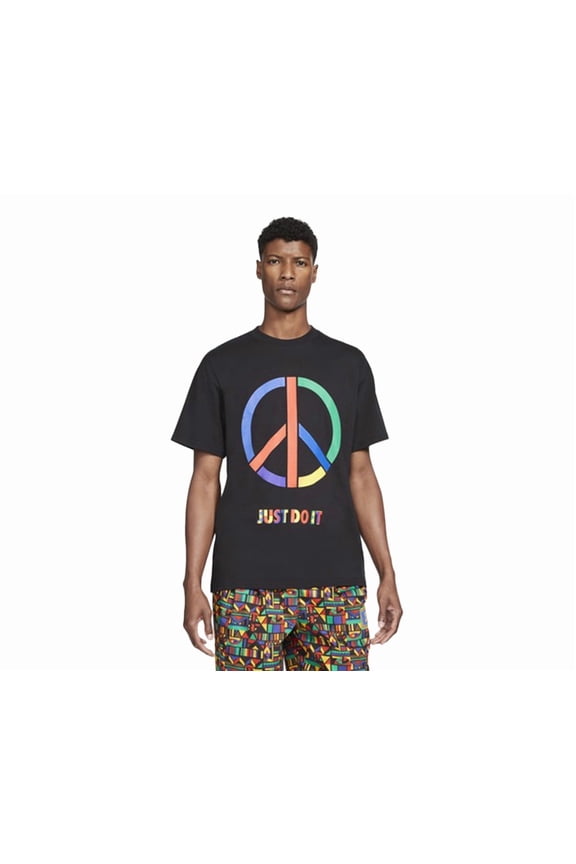 Just Do It Peace Symbol Mens Active Shirts & Tees Size Xl, Color: Black/Multi