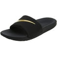 thumbnail image 1 of Nike Kawa Youth Slides Black | Gold Size 3, 1 of 7