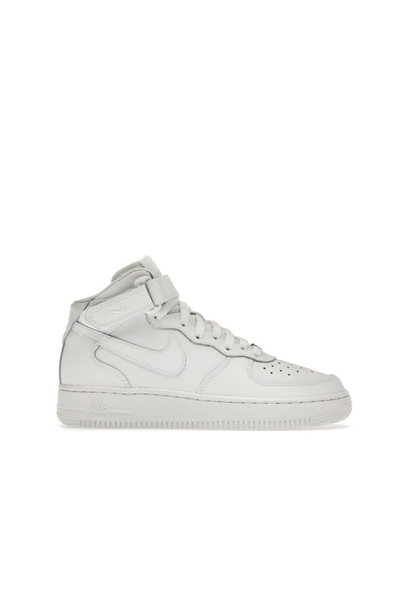 Kid's Air Force 1 Mid LE Triple White Shoes, from StockX