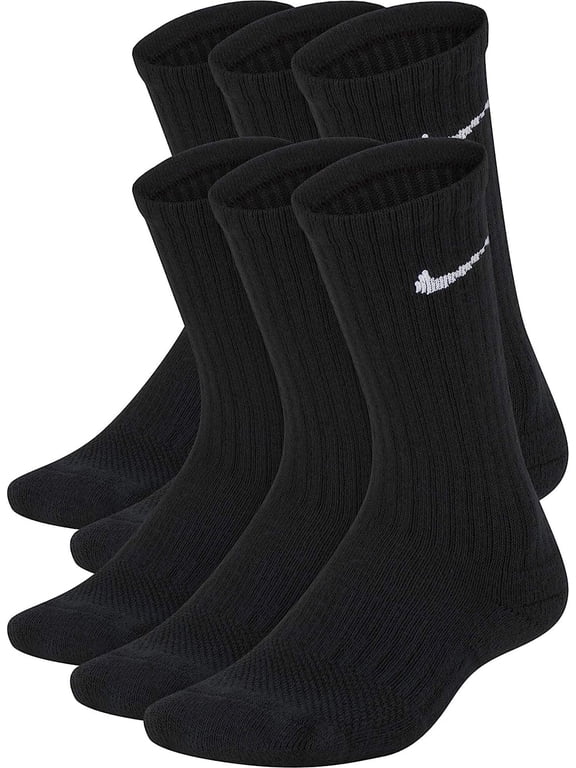 Kid's Boy's Socks, Black/White (6 Pack)