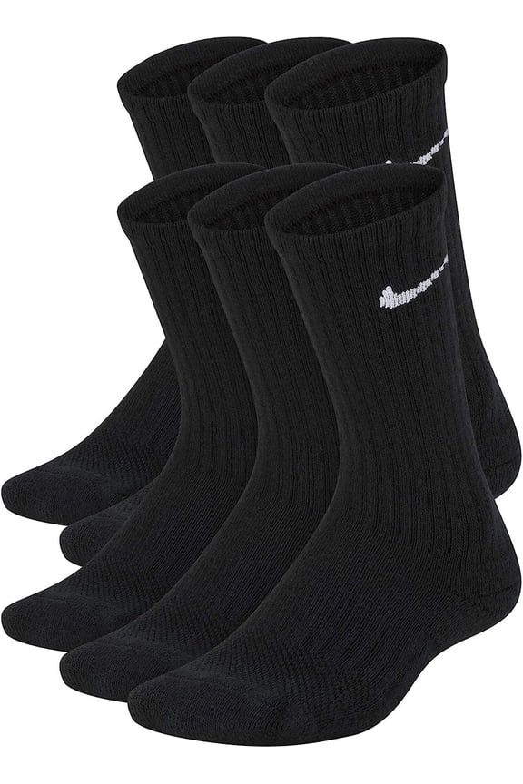 Kid's Boy's Socks, Black/White (6 Pack)