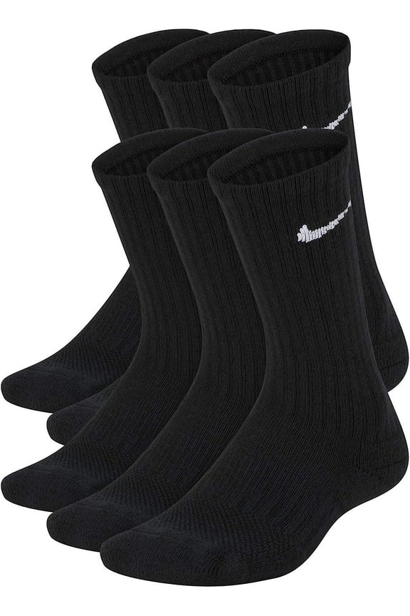 Kid's Boy's Socks, Black/White (6 Pack)