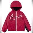 thumbnail image 1 of Nike Kids' 12M Rush Pink Velboa Windbreaker Jacket for Girls – Hooded, Full Zip, Lightweight, Casual, Activewear, Spring/Fall, 1 of 6
