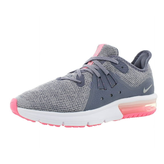 Nike Air Max Sequent 3 GS Girls Shoes Size 4.5, Color: Light Carbon/Metallic Silver/Carbone Clair