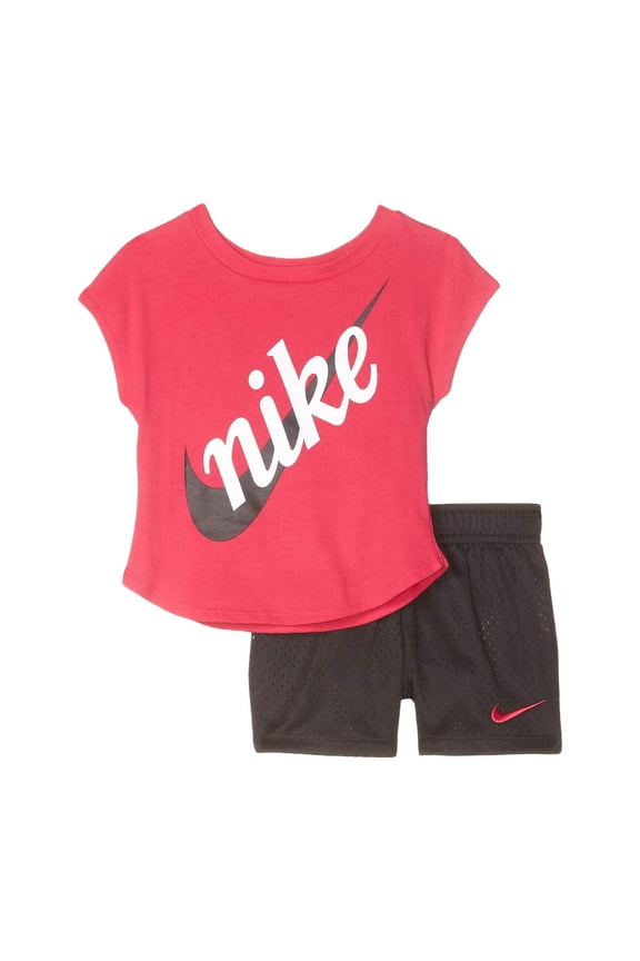 Kids Baby Girl's Script Futura Tee & Shorts Set Toddler Black 4T Toddler