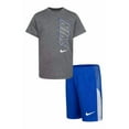 thumbnail image 1 of Nike Kids' Block T-Shirt & Shorts Set Size 4 Royal Blue/Gray, 1 of 1