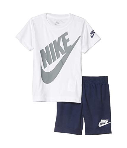 Nike Kids Boy's Dri-FIT Logo Graphic T-Shirt \u0026 Shorts Two-Piece Set (Little Kids) Dress Blues 5 Little Kids
