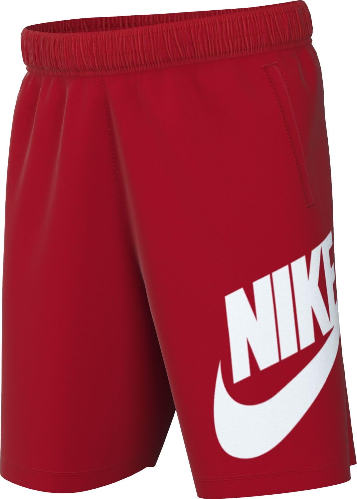 red nike fleece shorts