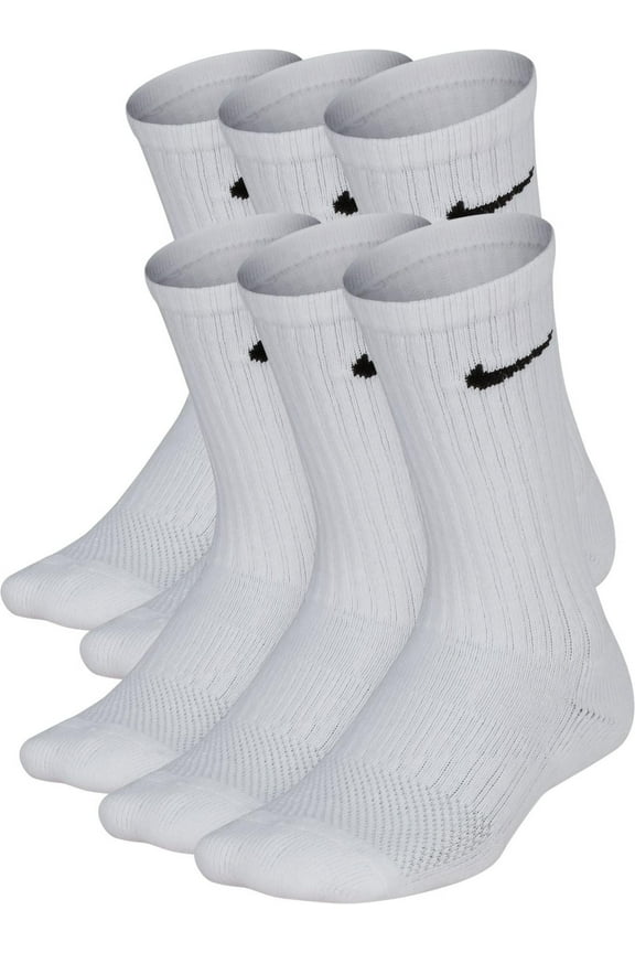 Kids' Cushioned Cotton Training Socks, 6 Pack