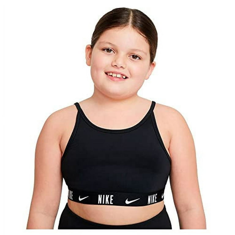 Nike Kids Girl's Trophy Bra Black/White Small CU8250-010