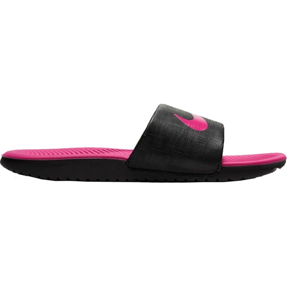 Nike Kids' Grade School Kawa Slides (Black/Pink, 6, Medium/D)