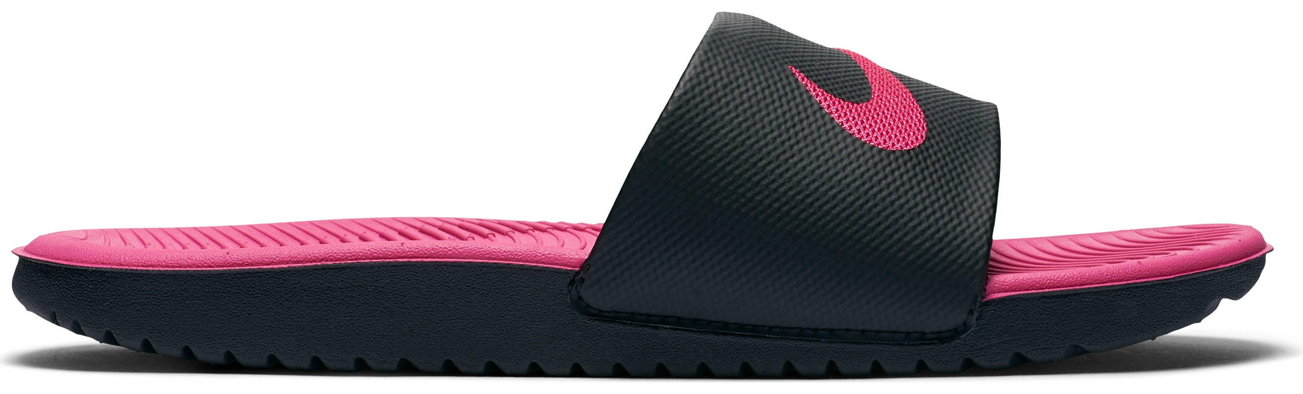 Nike Brandclub Nike Kids Kawa Slide Sandal Black Vivid Pink Big Kid