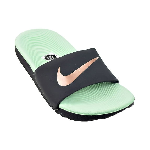 Nike Kawa Slide PS Girls Shoes Size 12, Color: Off Noir/Metallic Red Bronze