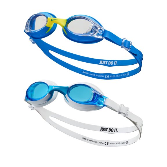 Nike Kids' Swim Goggles 2-Pack Set, Adjustable, Blue