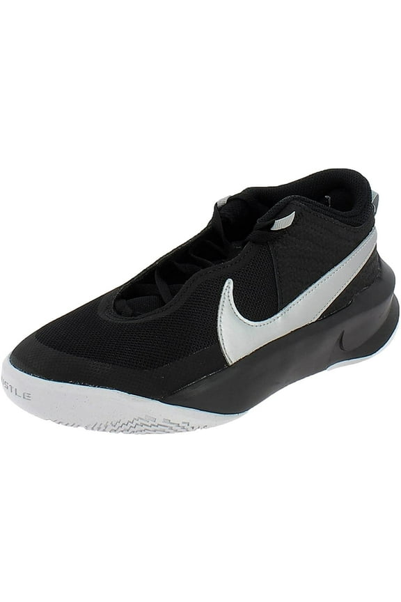 Kids Team Hustle D10 GS Basketball Shoe 4 Big Kid Black/Metallic Silver/Volt