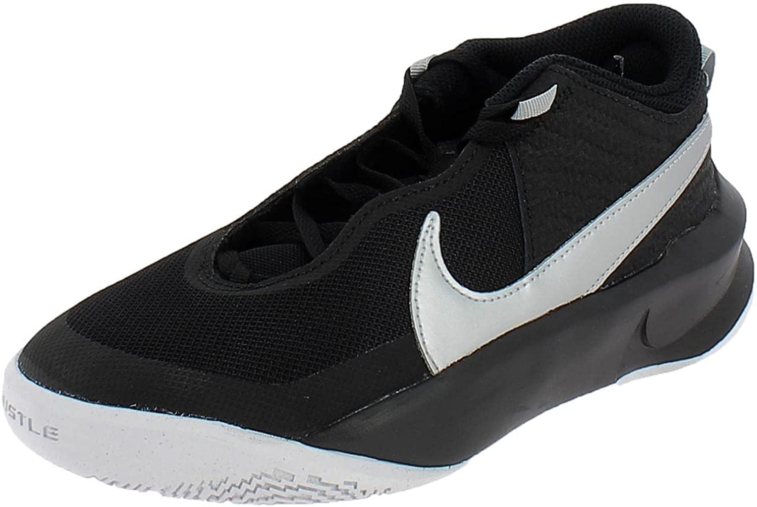 Nike Kids Team Hustle D10 GS Basketball Shoe 7 Big Kid Black/Metallic