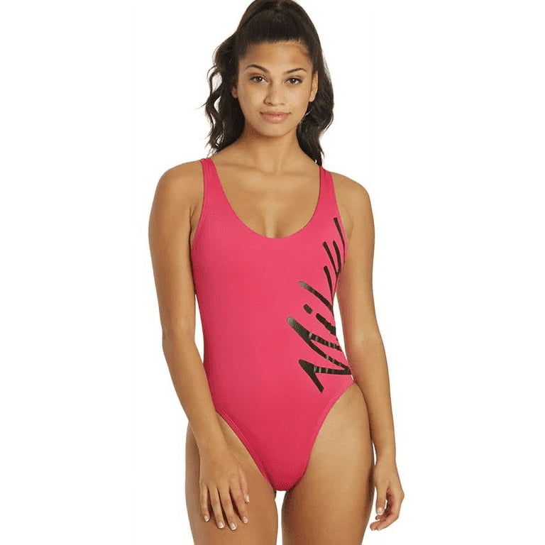 Nike LOGO PINK Open Back One Piece Swimsuit US Small
