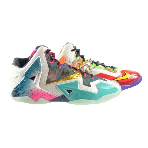 Nike Lebron XI Premium Men's Shoes Black Lava/Silver Ice-Galaxy Blue650884-400 (11.5 D(M) US)