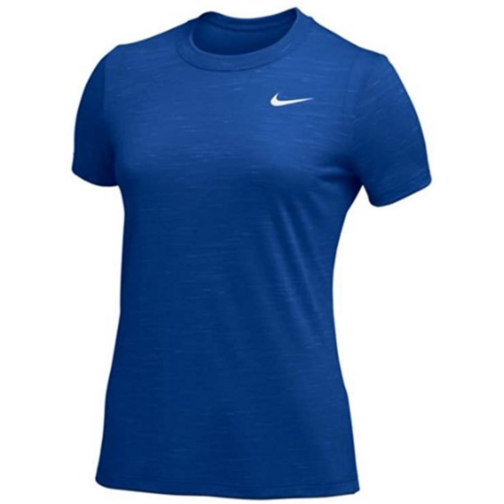Nike Legend Veneer Women s Dri Fit Crewneck Fitness T Shirt Tee Royal Blue Small