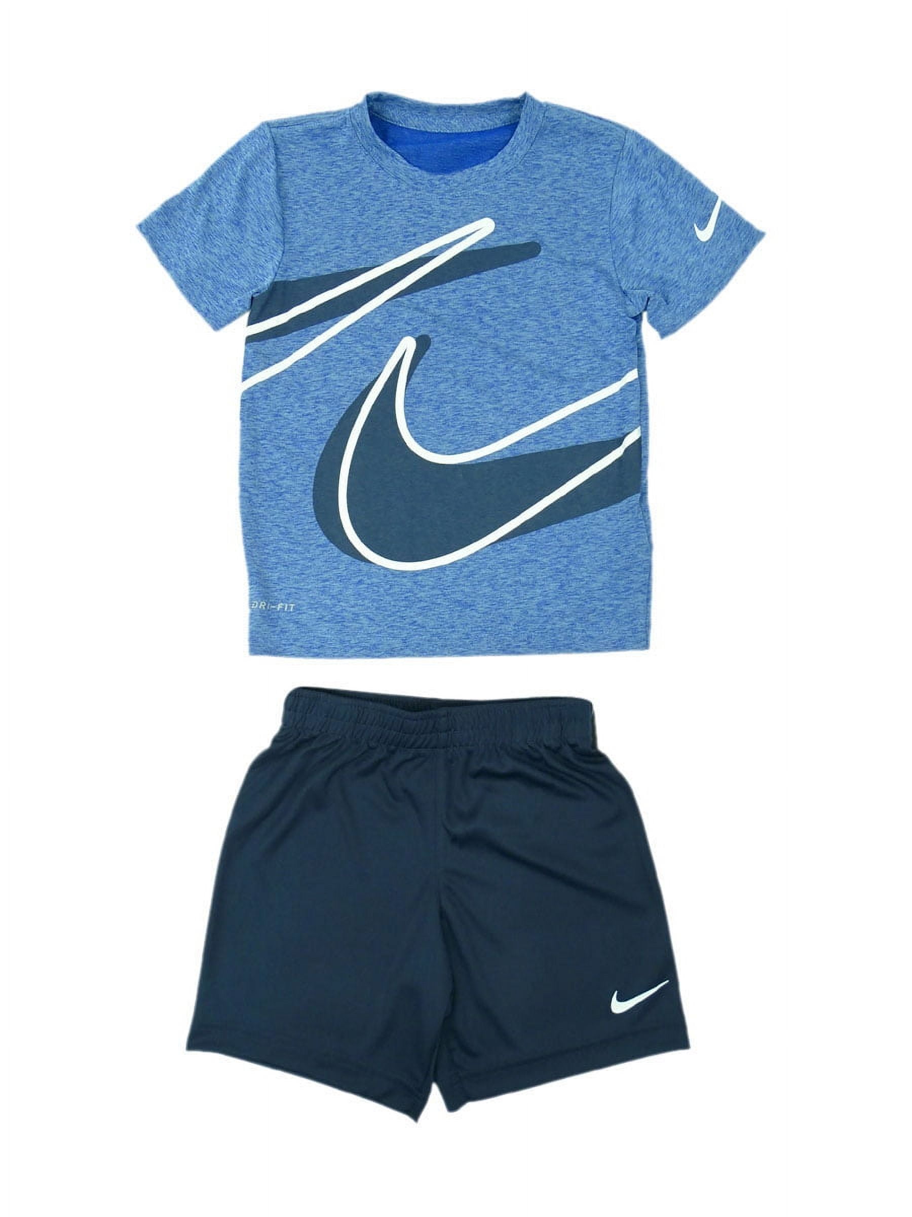 Nike Little Boys 2 Pc. Dropset T Shirt Shorts Set 5 Bluebird Walmart