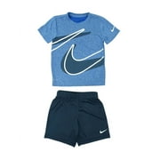Nike Little Boys 2-Pc. Dropset T-Shirt & Shorts Set (5, Bluebird)