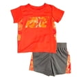 thumbnail image 1 of Nike Little Boys 2 Piece Graphic T-Shirt Tee & Shorts Set Orange/Cool Grey (12 Months), 1 of 1