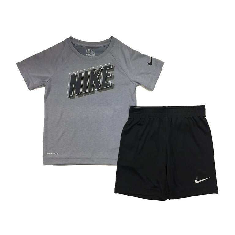 Nike Boys Dri Fit T Shirt Shorts 2 Piece Set Anthracite86E908 693 Black 7 Walmart