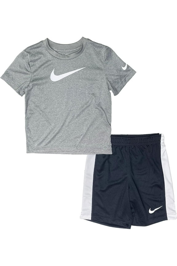 Little Boys Dri-FIT Swoosh Graphic Tee & Shorts 2 Piece Set B86F237-023/G, 6 Years