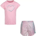 thumbnail image 1 of Nike Little Girls' Dri-FIT Pixel T-Shirt and Shorts 2 Piece Set Tropical Twist26H451-F1P/Pink, 2T Toddler, 1 of 2