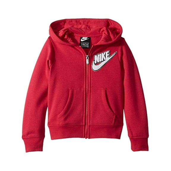 Nike Little Girls Hot Pink Smile Face Swoosh Zip Hoodie Sweatshirt Jacket M